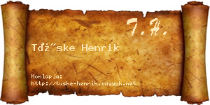 Tüske Henrik névjegykártya